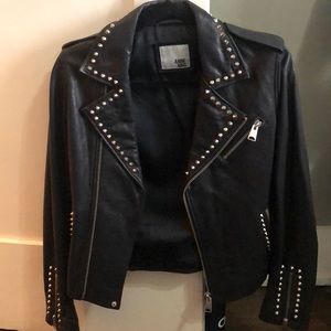 Black studded leather jacket